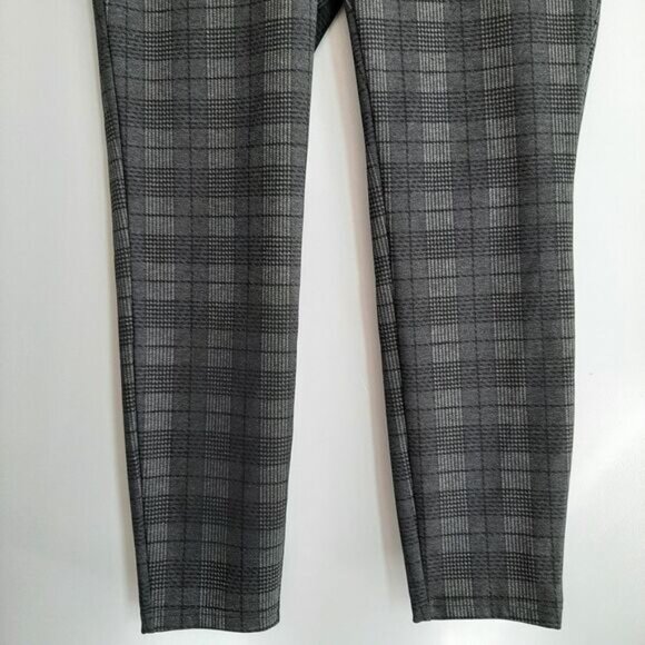 LILY MORGAN Slim Leg Pull-on Stretch Grey Plaid Pants Sz XL - Picture 4 of 10